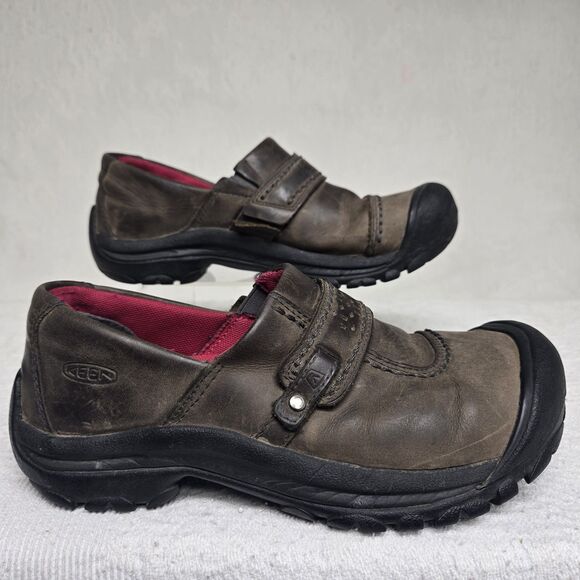Keen Kaci Slip Brown Leather Clogs 6.5 Outerwear Performance Comfort Hiking Work - Picture 5 of 8